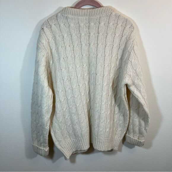 Highland Craft Cream 100% Wool Scotland Sweater Men’s Medium - Picture 7 of 9